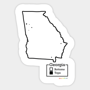 Georgia Bottoms / Tops Map Sticker